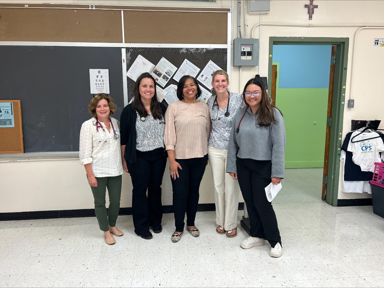 Villanova nursing faculty Becky Mueller and Anne Gregor, along with FCN students Sarah Finocchiaro and Deborah Toledo Batbatan, visited Jameka Walker at Catholic Partnership Schools.