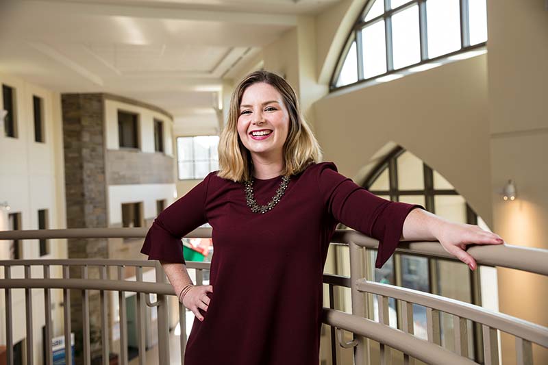 Villanova School of Business mentor standing in lobby