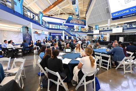 students at sports conference