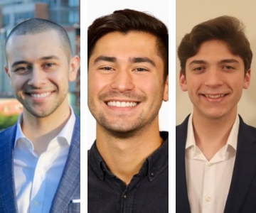 Steve Guerrini ’07 VSB, Lukas Michaels ’18 CLAS, and Lucas Deane ’23 CLAS